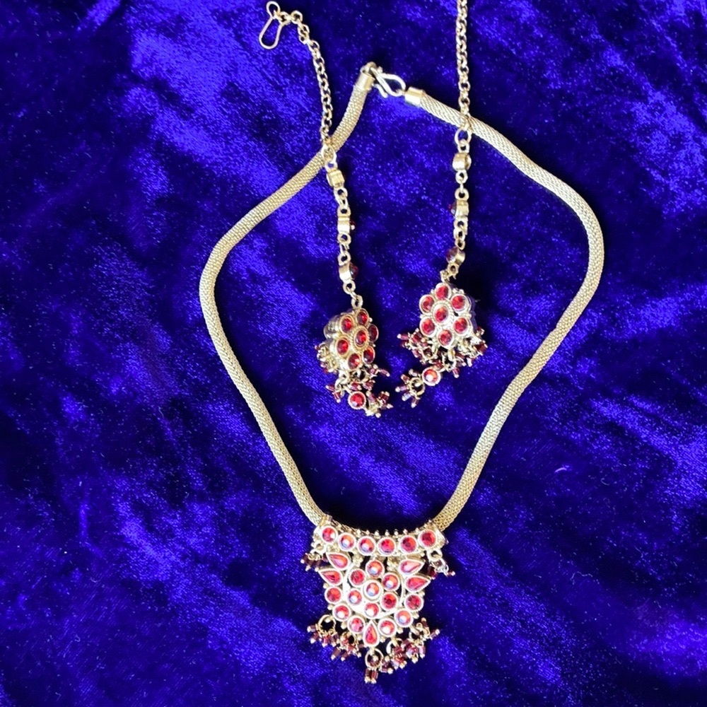 Red and gold earrings